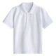 中學(xué)生白色校服內搭上衣短袖T恤翻領(lǐng)POLO衫夏季小學(xué)生班服打底衫 白色凈板 均碼 170