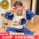 G.DUCKKIDS兒童睡衣男童純棉長袖春秋薄款女孩中大童寶寶卡通可愛家居服套裝 熱售8802#長袖G宇航員 130 12碼身高【115-125cm】