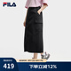 FILA 斐樂官方女士梭織裙2025夏季新款休閑涼感防曬半身裙工裝裙 正黑色-BK L 170/70A/L