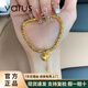 VARUS黃金葫蘆盤(pán)纏手鏈女999足金黃財(cái)神碎碎金子小胖福手串送女友 葫蘆碎碎金手鏈 約4.9g