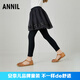 安奈兒童裝女童針織打底裙褲假兩件2024春季女孩網(wǎng)紗休閑長(zhǎng)褲子 黑色 160cm