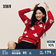森馬（Semir）商場同款迪士尼米奇紅色毛衣女2025春新款米奇滿印慵懶風(fēng)針織衫 紅色調(diào)00466 M /160/84A