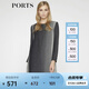 PORTS寶姿女裝 秋季新品休閑長(zhǎng)袖中長(zhǎng)連衣裙LV9D109DFF044 太空灰組合色 M (6)