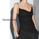 Massimo Dutti秋季新品2025女裝簡(jiǎn)約不對(duì)稱領(lǐng)口純棉上衣吊帶背心06804203 黑色 XS (CN 165/84A)尺碼偏大