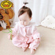 G.DUCKKIDS嬰兒衣服春秋裝中國(guó)風(fēng)新生兒連體衣長(zhǎng)袖外出服百天周歲禮服女寶寶 粉色【荷葉邊長(zhǎng)袖】 36cm 80(0-1歲 75-83cm) 碼