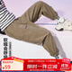 ASK JUNIOR男童褲子2025秋季兒童休閑純色長(cháng)褲兒童運動(dòng)跑步風(fēng) 駝色 140