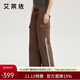 艾萊依工裝羽絨褲款時(shí)尚拼接織帶戶(hù)外運動(dòng)保暖潮流長(cháng)褲 浣熊棕L