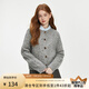 范思藍(lán)恩彩點開衫2024冬裝新款復(fù)古溫柔風(fēng)慵懶圓領(lǐng)寬松毛針織上衣 花灰色 L