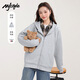 MJ STYLE連帽衛衣外套開(kāi)衫女2025年秋季女裝新款純色簡(jiǎn)約休閑寬松百搭上衣