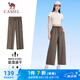 駱駝（CAMEL）防曬速干八分褲女寬松垂感闊腿運動褲 J25BR1L7053 游俠棕 L