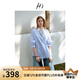 H's密條紋襯衫女25春夏款高級設計感挺括撞色領通勤襯衣 藍白條紋 M