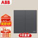 ABB開關插座面板 二開雙控雙開雙控開關 盈致系列 灰色 CA106-MG