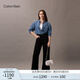 Calvin Klein【七夕禮物】單肩包鏈條包包字母旋扣翻蓋CK女包斜挎馬鞍包DH3240