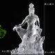梟庭閣琉璃自在觀音佛居家客廳佛堂寺院觀世音菩薩貼金佛像佛具擺件 大號自在觀音不貼金-白色 高33