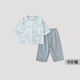 巴厘小豬涼感天竹紗寶寶家居服夏季薄款空調(diào)服男女童兩件套夏天兒童套裝 水中精靈-藍(lán) 90