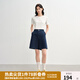 獨(dú)束大碼女裝簡約大氣彈力牛仔中褲2025夏季新品時尚百搭直筒褲 深牛仔藍(lán) 3XL （尺碼：5）