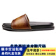 KLWP高端拖鞋男士真皮夏季休閑時(shí)尚一字拖男韓版?zhèn)€性可外穿室外沙灘鞋 琥珀黃 38