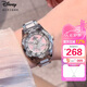迪士尼（Disney）手表女雪花表盤ins風鋼帶腕表輕奢小眾防水女士手表七夕送女友