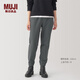無印良品（MUJI）女式 防風(fēng) 里起毛彈力 輕便褲 褲子女款秋冬款長褲 BE1SVA4A 深灰色 S (155/62A)