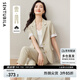 尚都比拉夏季商務(wù)休閑西服套裝女單排兩?？鄱绦湫∥鞣滹@瘦九分直筒褲