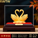 RWTW絨沙金天鵝擺件百年好合婚房裝飾新婚禮物送新人閨蜜結(jié)婚禮品 百年好合25*17* 19.5cm