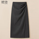 她池設計感捏褶高腰包臀裙女2025秋裝新款顯瘦中長(cháng)款半身裙