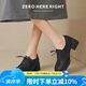 ZHR英倫單鞋女粗跟系帶英倫風(fēng)女鞋通勤舒適樂(lè)福鞋女 AH565 黑色 36 