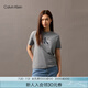 Calvin KleinJeans25春夏新款女士休閑通勤字母印花純棉針織短袖T恤47B864G P7E-椰青灰 S