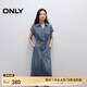 ONLY【七夕禮物】舒適帥氣小飛袖中長款牛仔裙連衣裙女|125142039 J34 390洗水牛仔藍 M