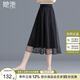 她池中長(zhǎng)款半身裙2025春裝新款女裝高腰松緊腰網(wǎng)紗波點(diǎn)裙
