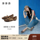 莎莎蘇【美洋同款】2025春新款淺口方頭平底鞋女深棕色豹紋單鞋女鞋 深棕色豹紋 38