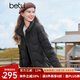 百圖betu女裝秋季新款羽絨服立領(lǐng)輕薄羽絨服夾克式短外套2409T07 黑色 XS