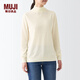 無印良品（MUJI）女式 天竺 可水洗 半高領毛衣 長袖針織衫  BAG14A2A 米白色 XS 150/76A