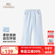 英氏（YEEHOO）女童褲子兒童七分褲夏季時尚透氣休閑風喇叭褲夏裝新款中大童裝 糖果周末淺蘭 170