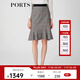 PORTS寶姿春夏新品女裝格子優(yōu)雅包臀裙魚尾半身裙LM8S005NFF029 黑色格子 L (8)