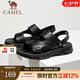 駱駝（CAMEL）涼鞋男2025夏季軟彈舒適牛皮透氣涼拖兩穿休閑爸爸鞋 G15M211046 黑色 42