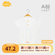 Aengbay昂貝 包屁衣夏嬰兒短袖三角哈衣家居爬服新生兒連體衣寶寶夏裝 白色 59cm