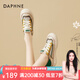 達(dá)芙妮（DAPHNE）休閑鞋女夏季2025新款透氣原宿風(fēng)旅游學(xué)生女生平底板鞋 黃色 37 標(biāo)準(zhǔn)碼