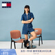 TOMMY JEANS25新款夏季女裝純棉美式潮流復(fù)古刺繡收腰牛仔連體短褲20371 牛仔藍(lán)1A5 M
