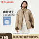 坦博爾羽絨服女短款立領(lǐng)時尚個性拼接秋冬保暖外套女330230Z青木棕170