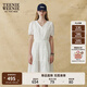 Teenie Weenie小熊女裝白色連衣裙2025夏季新款優(yōu)雅浪漫法式茶歇中長(cháng)裙 白色 S