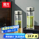 富光玻璃杯雙層帶茶隔大容量水杯 高檔商務(wù)泡茶杯 高硼硅杯子500ml