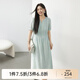 纖莉秀大碼女裝簡(jiǎn)約氣質(zhì)收腰顯瘦肌理感天絲連衣裙胖mm夏新款0704 淺綠色 2XL