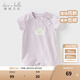 戴維貝拉（DAVE＆BELLA）夏天薄款嬰兒衣服新生兒夏季短袖連體衣嬰幼兒包屁衣寶寶空調(diào)服裝 紫色DB2235928-A 80cm （建議身高73-80cm）