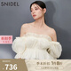 SNIDEL2025春夏新品甜美一字肩泡泡袖荷葉邊襯衫上衣SWFB251168 象牙白 均碼 (F)