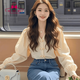 蜜樂(lè )奇新中式杏色盤(pán)扣長(cháng)袖襯衫女春夏溫柔氣質(zhì)法式日常通勤收腰顯瘦襯衣 淺杏色 韓系chic穿搭/茶藝風(fēng)酷颯拽姐茶里茶氣 L 【建議105-115斤】