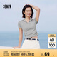 森馬（Semir）polo衫女短款收腰翻領(lǐng)襯衫25夏刺繡涼感緊身T恤辣妹109325115005