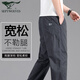 七匹狼（SEPTWOLVES）純棉休閑褲男寬松直筒褲長(zhǎng)褲2025夏季薄款加肥加大碼多口袋工裝褲 深灰色 【純棉】 2XL 【適合170-185斤】