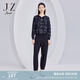 玖姿（JUZUI）商場(chǎng)同款休閑褲女裝秋款時(shí)尚中腰褲子JWCQ11121 素黑 XL