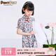 PawinPaw【新中式】卡通小熊童裝夏季小碎花母女裝旗袍國(guó)風(fēng)連衣裙 兒童款-紅色/20 100